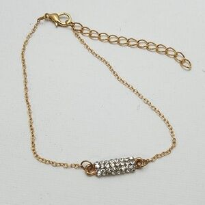Gold Tone Ankle or Wrist Bracelet 8" + 2" extender